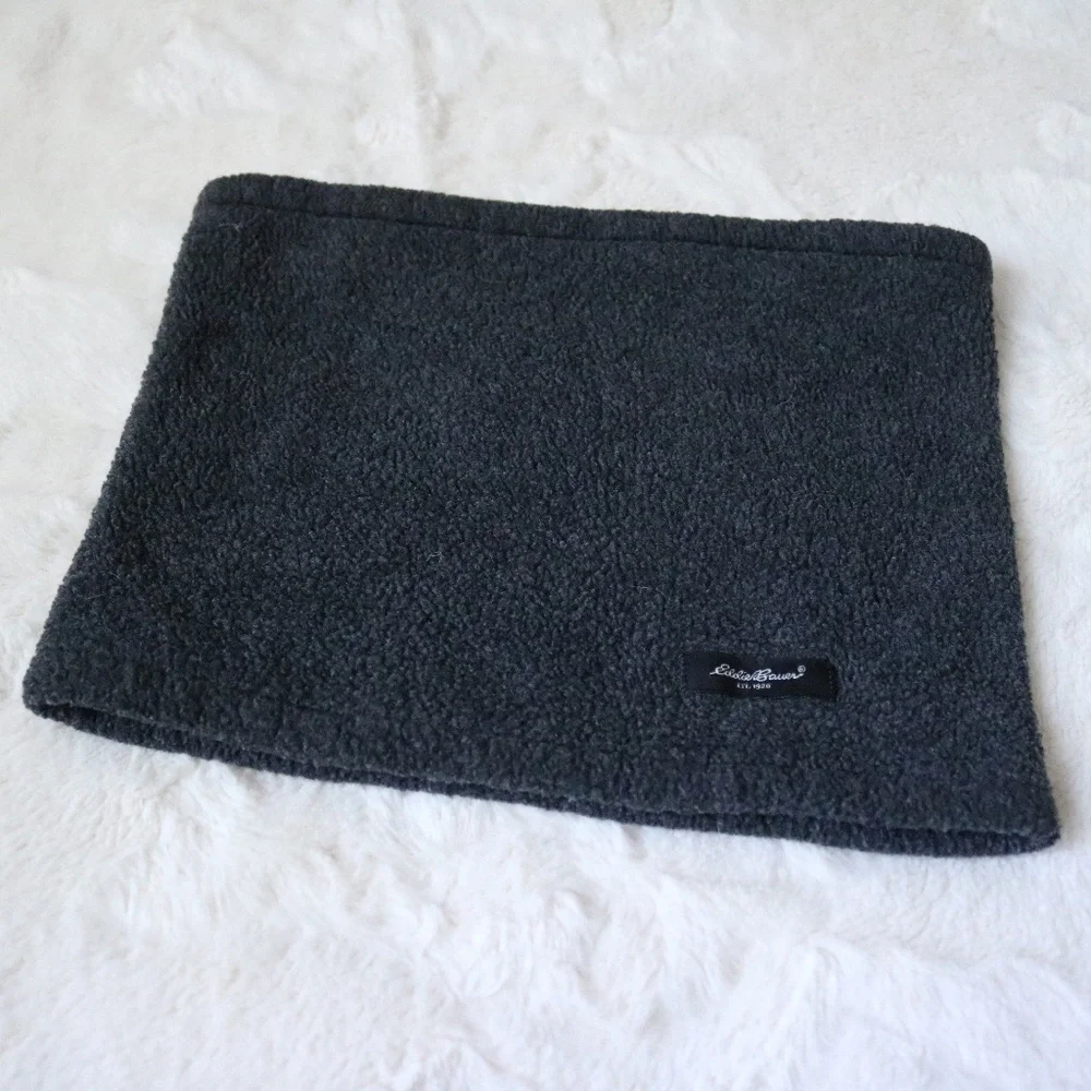 Eddie Bauer Dark Grey Fleece Circle Scarf